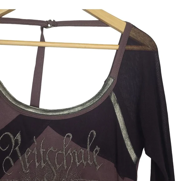 SALVAGE NWT Y2K Lace Up Purple Long Sleeve Dress. Never Worn. M - Picture 7 of 13